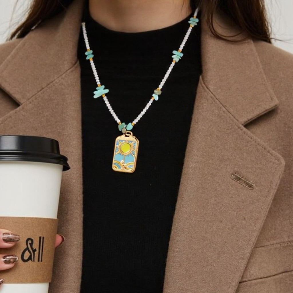 Cross-border European and American stainless steel DIY pendant necklace female versatile high-end pearl chain ocean wind collarbone chain