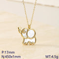 Creative Simple Sweet Fashion Versatile Shell Diamond Elephant Pendant Premium Necklace Women's Accessories