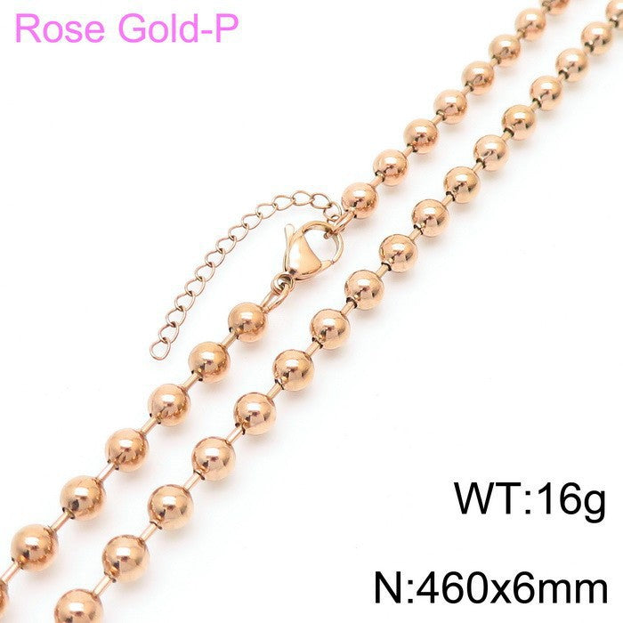 Classic Polished Bead Chain Necklace