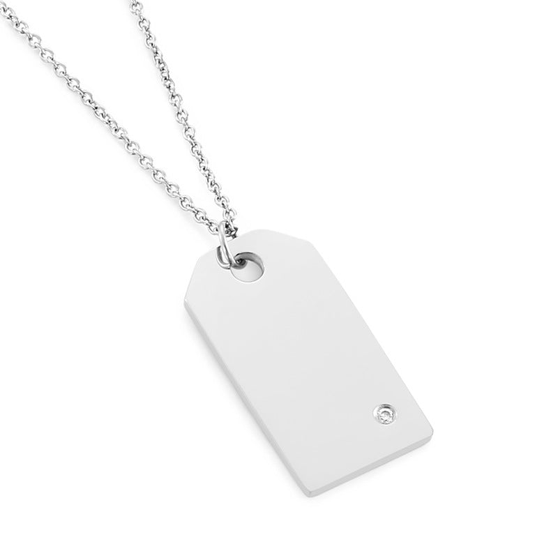 Minimal Tag Necklace – Modern Engraveable Pendant