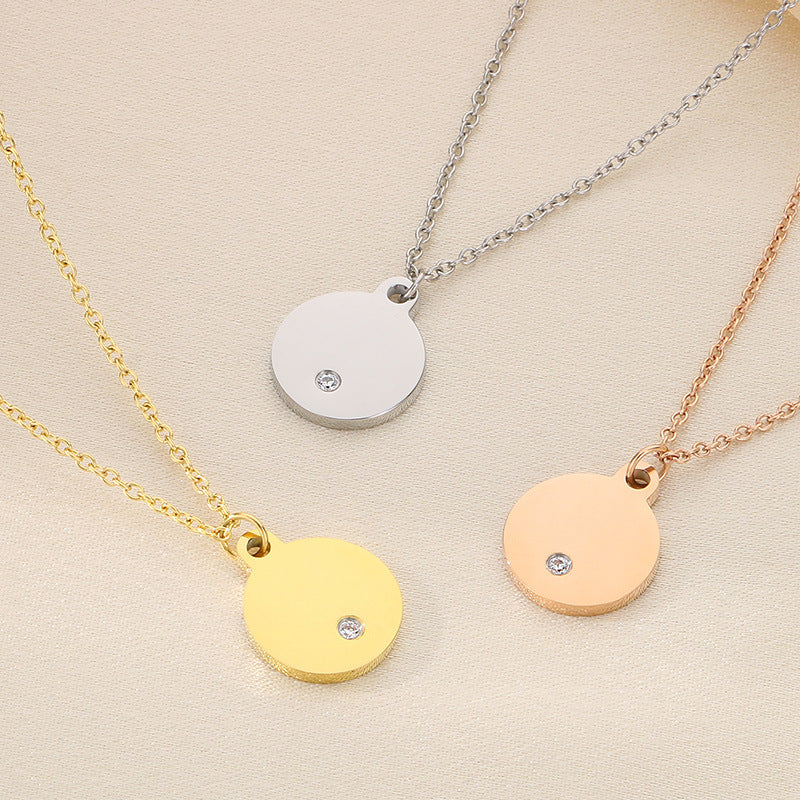 Minimal Heart Pendant Necklace with Stone Detail