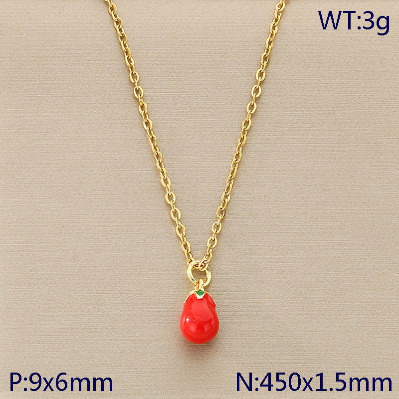 Mini Fruit Charm Gold Chain Necklace