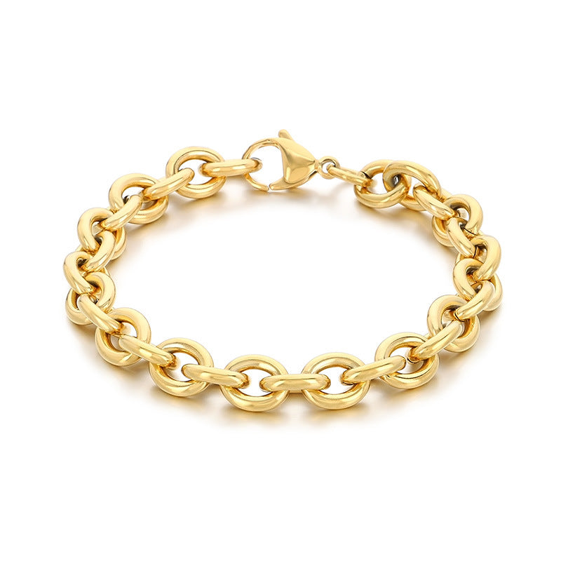 Cross-border foreign trade fashion jewelry, stainless steel chain bracelet ins niche design personalized bracelet women's jewelry