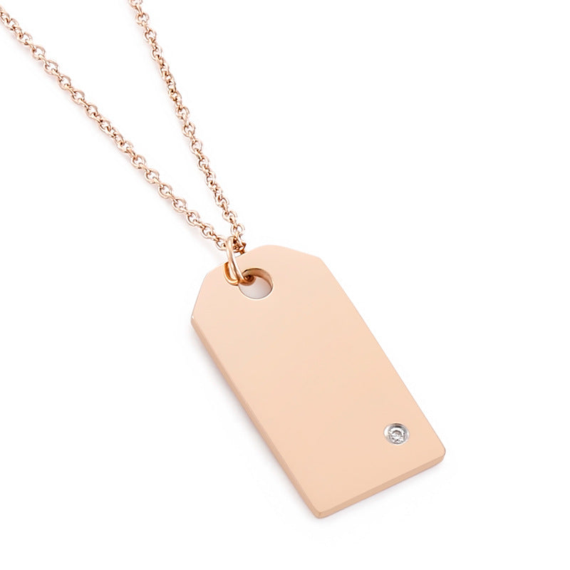 Minimal Tag Necklace – Modern Engraveable Pendant