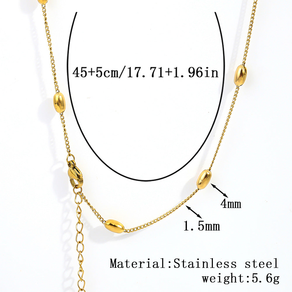 Cross-border women's stainless steel necklace, 18K real gold snake bone chain plain chain fashion collarbone chain versatile titanium steel necklace