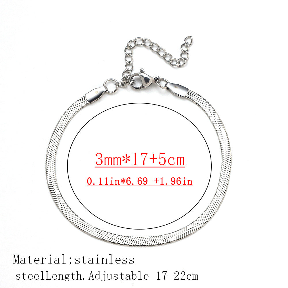 Cross-border women's fashion titanium steel bracelet European and American hot sale plated 18K real gold fashion versatile jewelry stainless steel bracelet