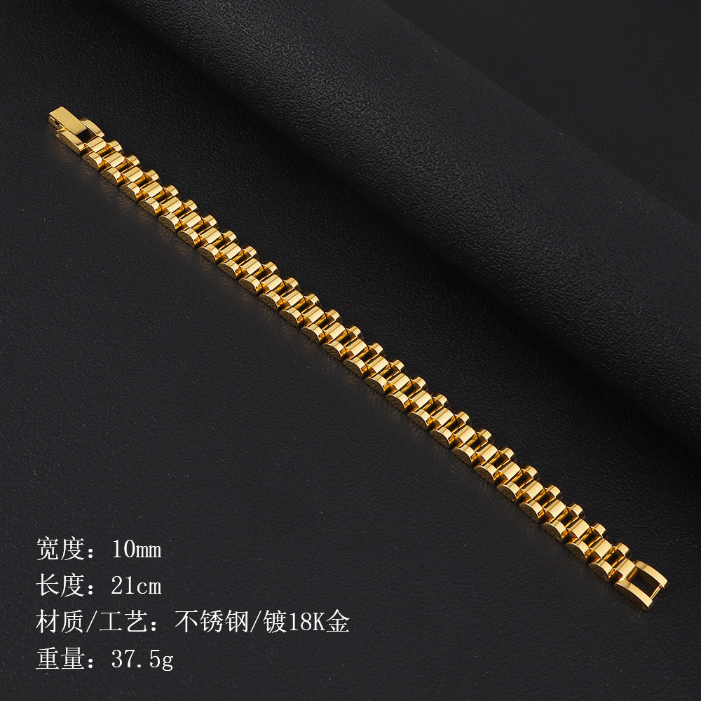 Stainless Steel Watch Bracelet Cross-Border Hot Selling Fashion Simple Women's Watch Strap Jewelry Jewelry Hand Ornament Men's Titanium Steel Bracelet