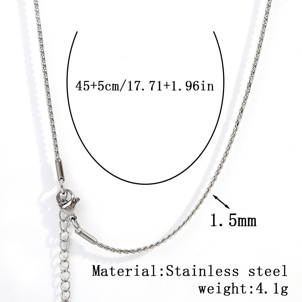 Cross-border stainless steel necklace, 18K real gold-plated snake bone chain fashion collarbone chain plain chain versatile women's titanium steel necklace