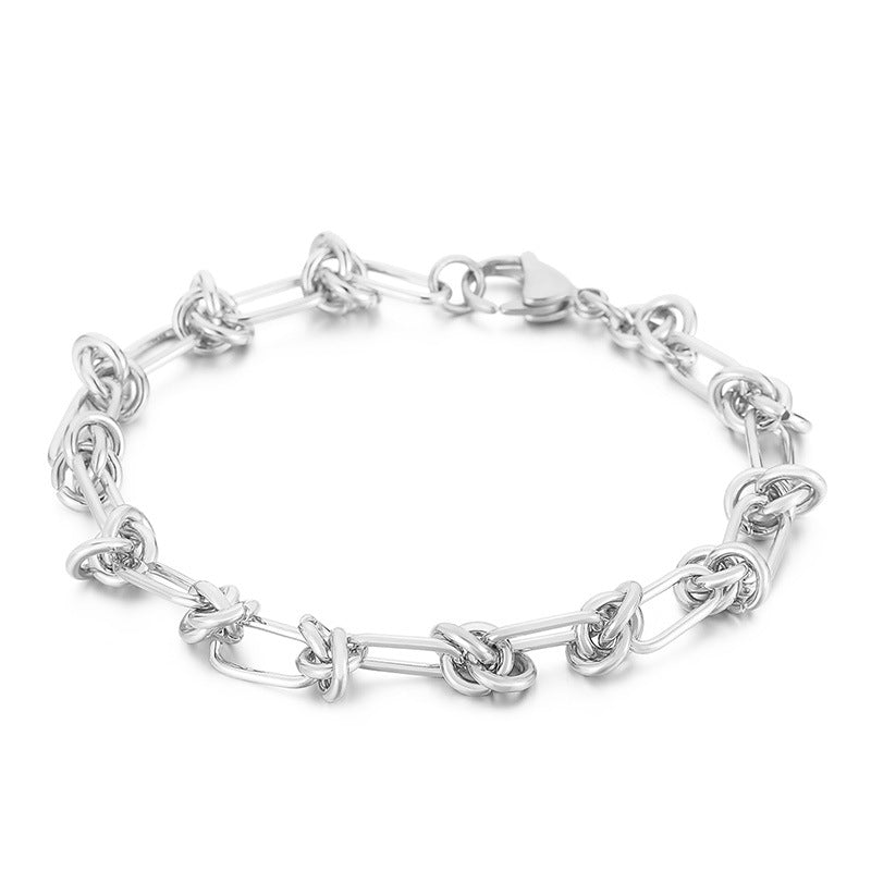 Fresh personality creative back-shaped knotted chain buckle bracelet ins versatile fashion new niche high-end jewelry