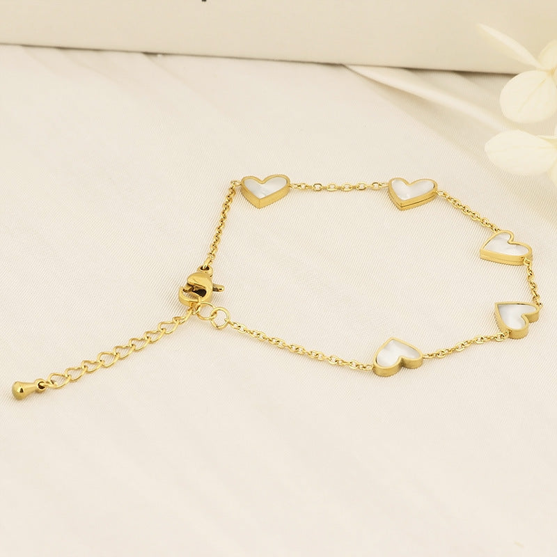 Cross-border fashion bracelet women's light luxury love butterfly devil's eye ins wind titanium steel bracelet women's jewelry