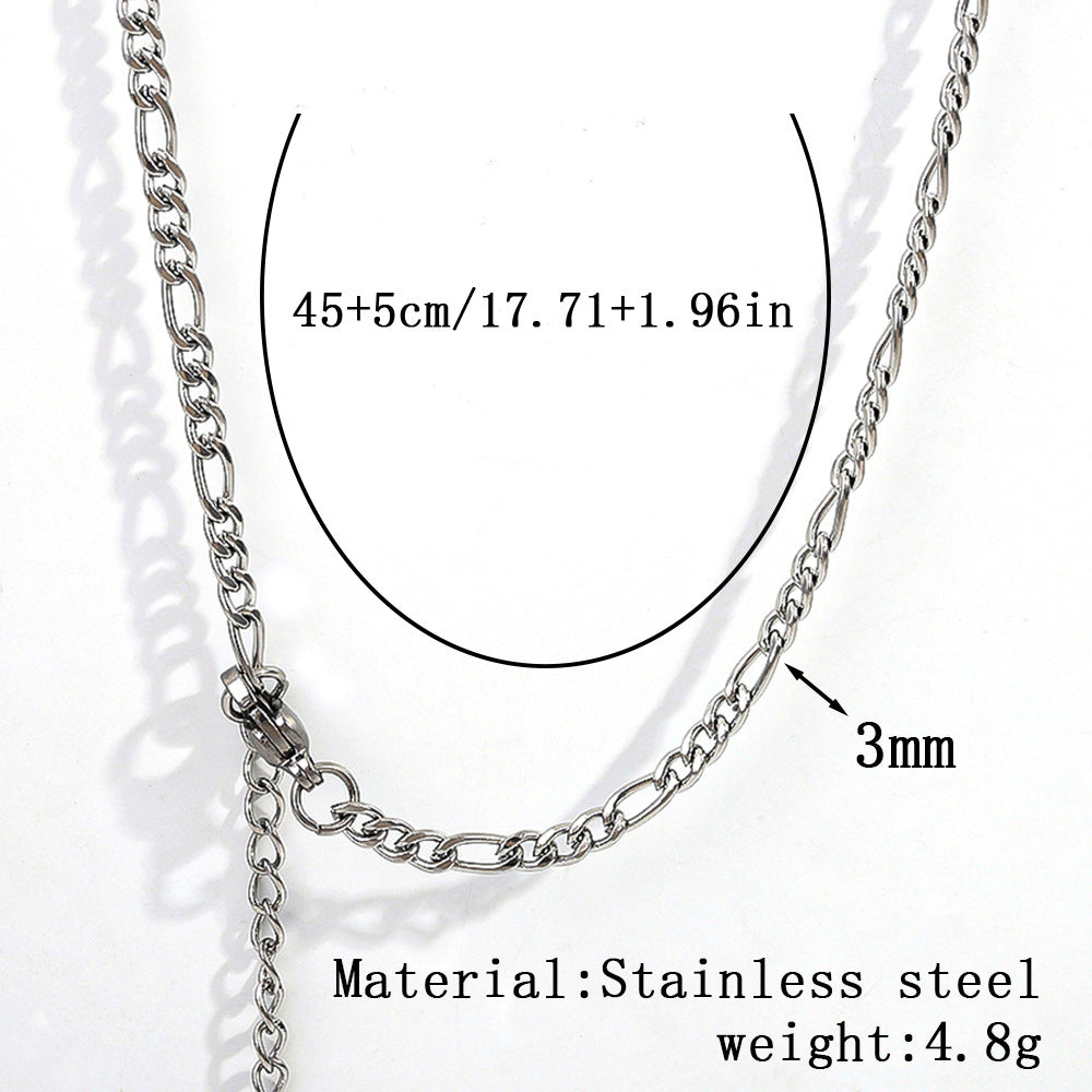 Cross-border stainless steel necklace, 18K real gold-plated snake bone chain fashion collarbone chain plain chain versatile women's titanium steel necklace