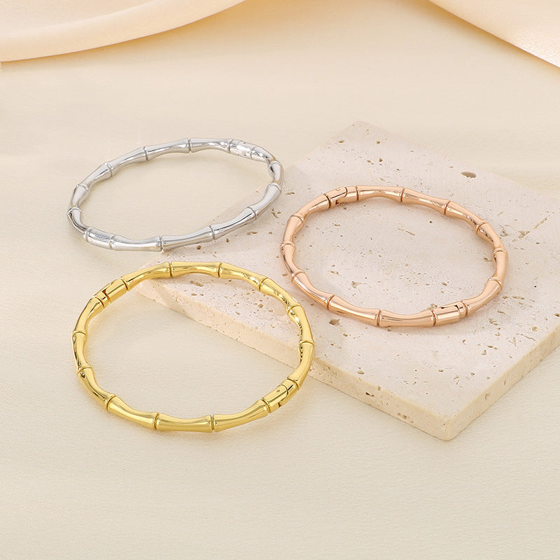 Bamboo Texture Cuff Bangles