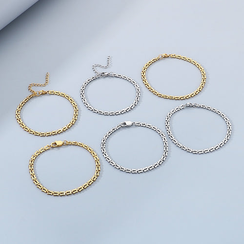 Box Link Chain Bracelet Set