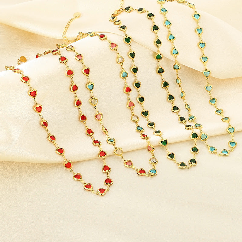 Gold Multicolor Crystal Charm Bracelet