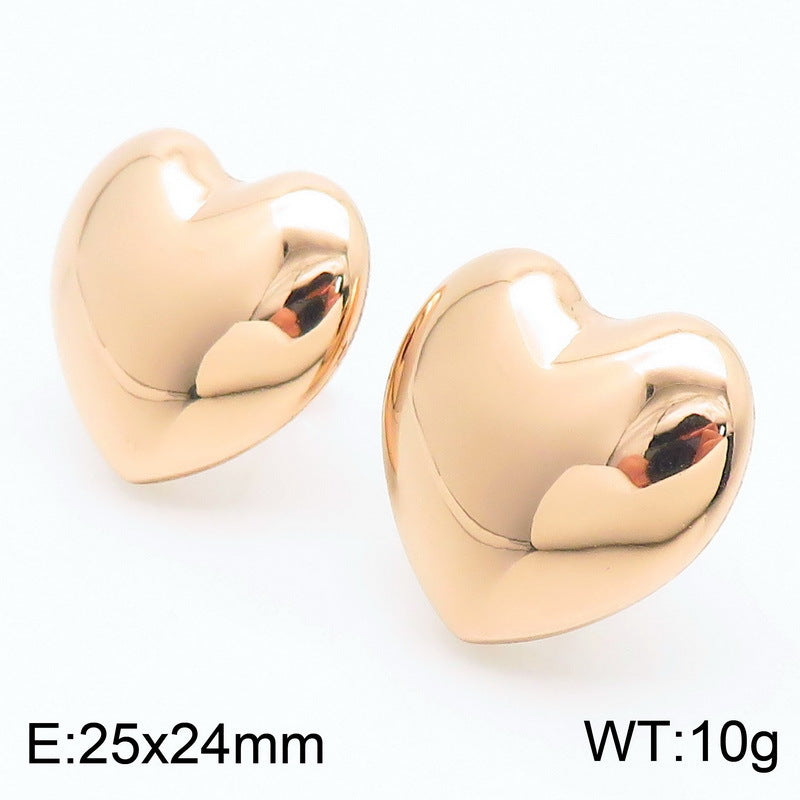 Chunky Heart Stud Earrings