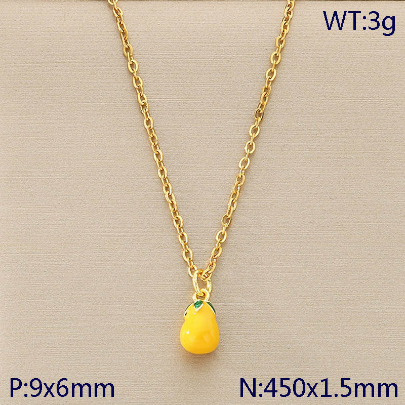 Mini Fruit Charm Gold Chain Necklace