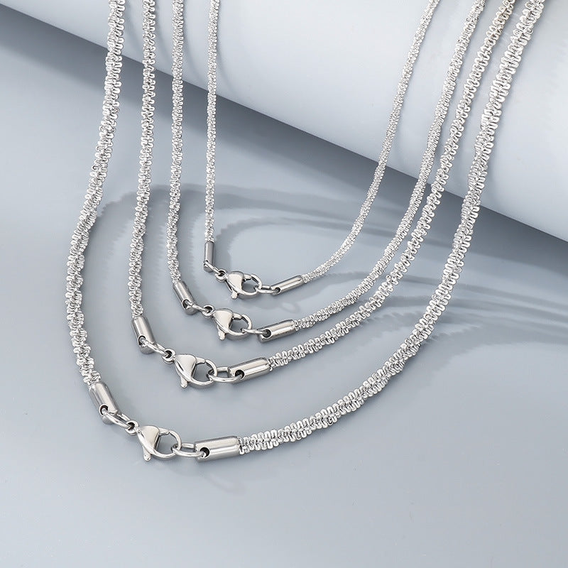 Minimalist Gold & Silver Spring Chain Necklace