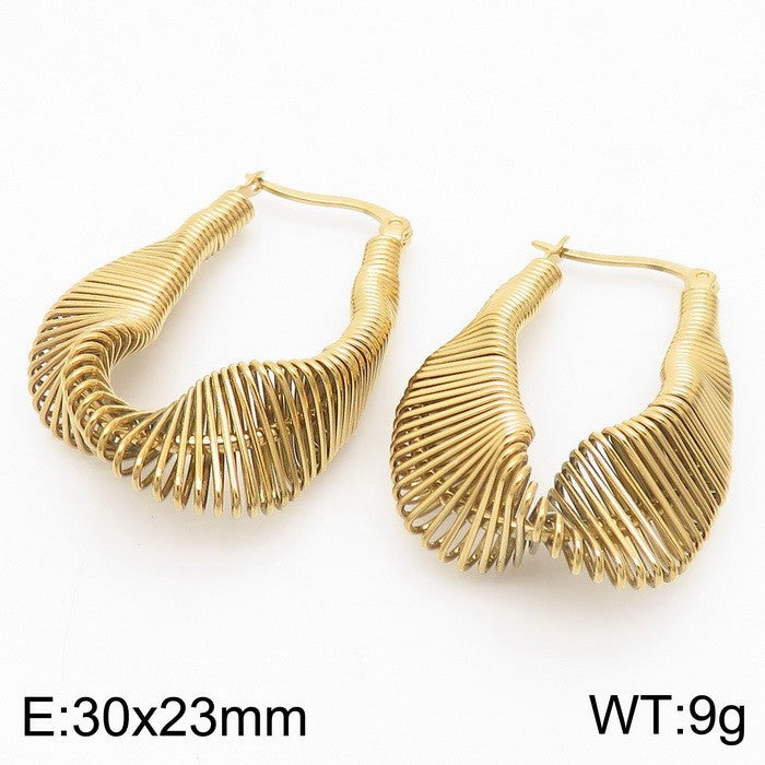 Titanium Steel Irregular U-shaped Earrings