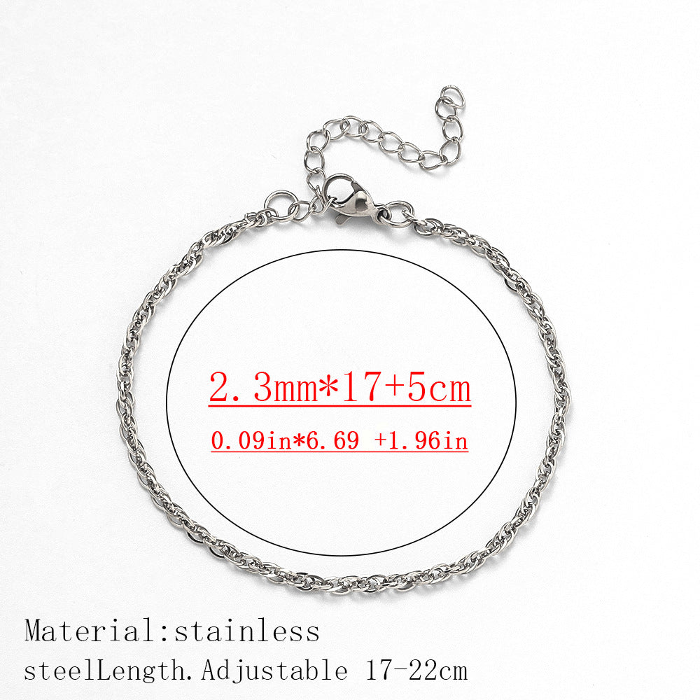 Cross-border women's fashion titanium steel bracelet European and American hot sale plated 18K real gold fashion versatile jewelry stainless steel bracelet