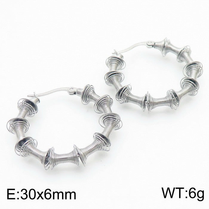 Bamboo Textured Hoop Earrings