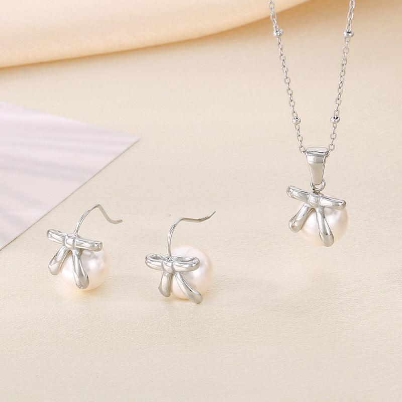 Bow Pearl Jewelry Set
