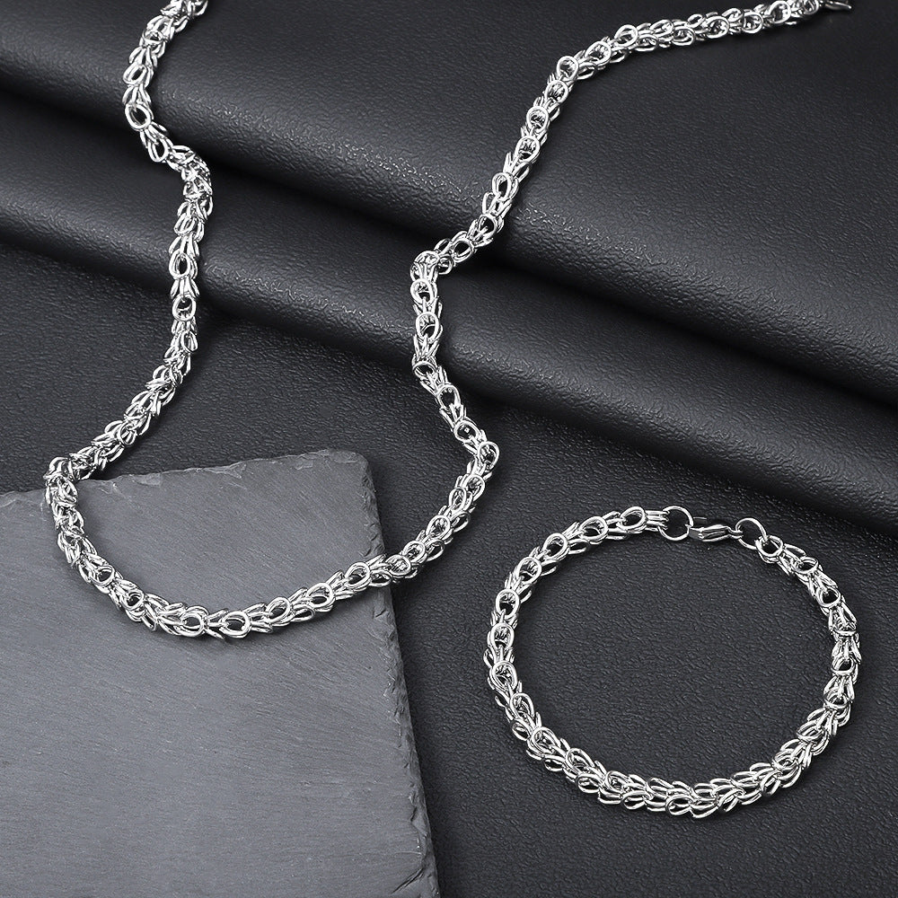 Cross-border hot-selling stainless steel keel chain necklace, trendy men's hip-hop Cuban chain non-fading titanium steel necklace