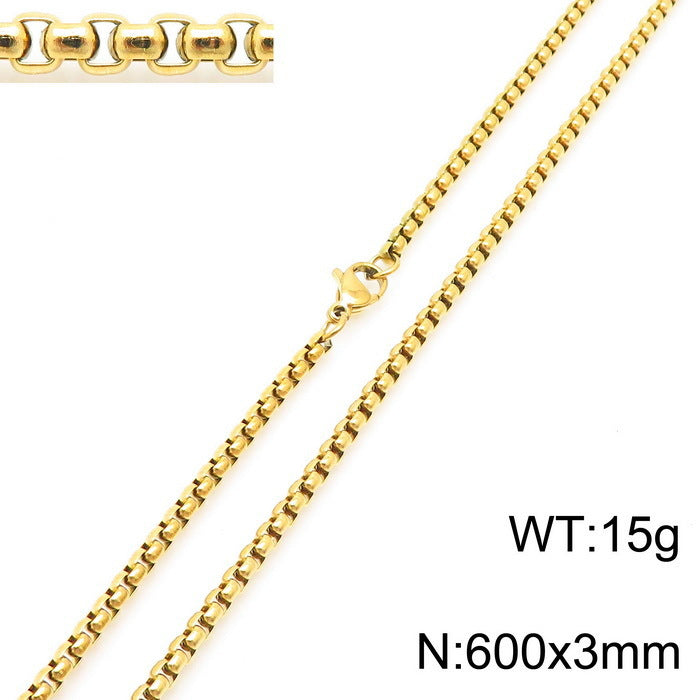 Classic Stainless Steel Pearl Chain Necklace Unisex Multi-Size Necklace Jewelry Pendant with Chain Spot Wholesale
