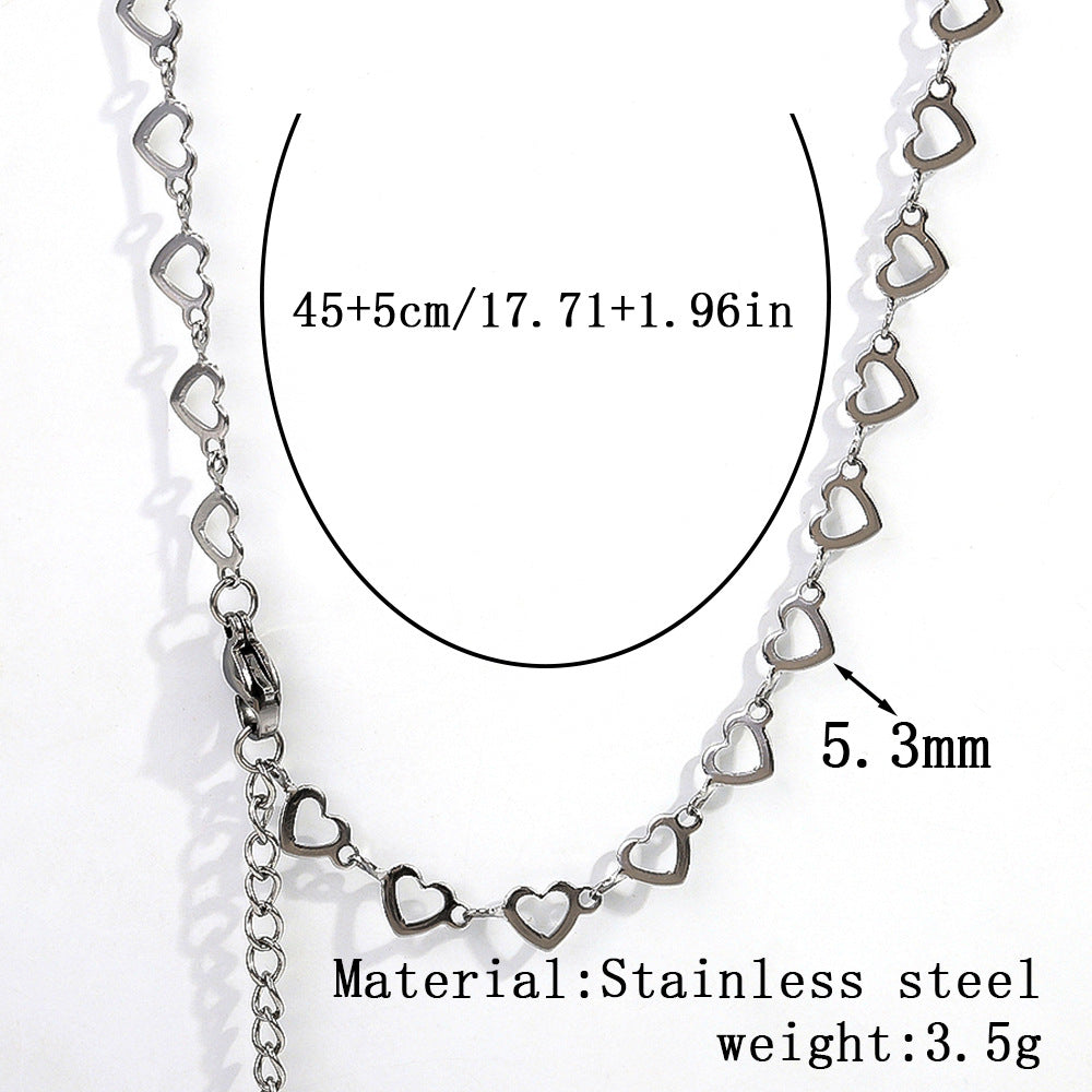 Cross-border stainless steel necklace, 18K real gold-plated snake bone chain fashion collarbone chain plain chain versatile women's titanium steel necklace