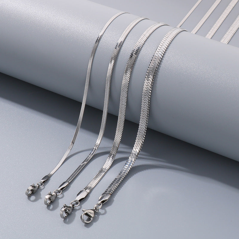 Minimalist Herringbone Chain Necklace