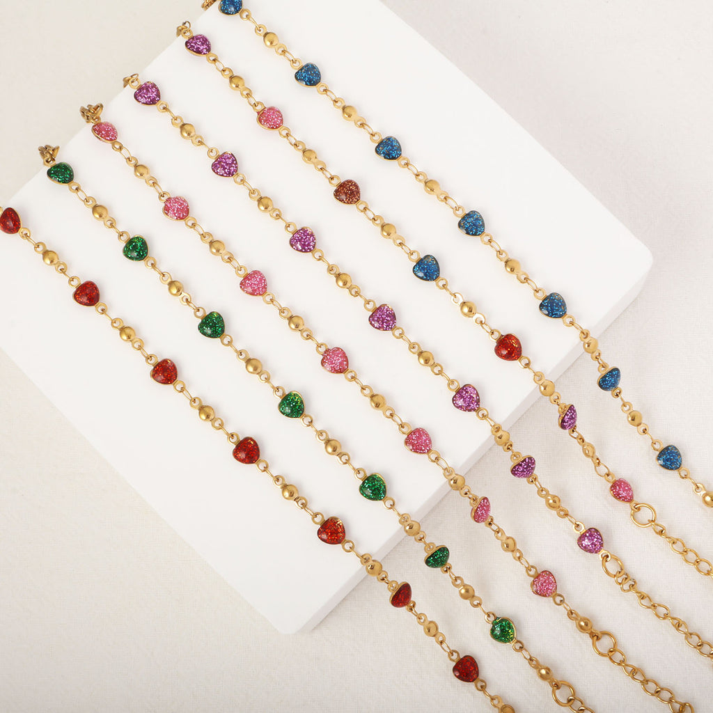 Cross-border new stainless steel handmade love bracelet jewelry, dopamine fashion personalized women's Christmas accessories wholesale