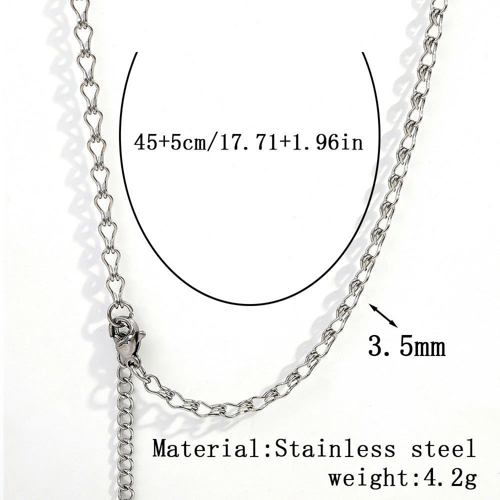 Cross-border stainless steel necklace, 18K real gold-plated snake bone chain fashion collarbone chain plain chain versatile women's titanium steel necklace