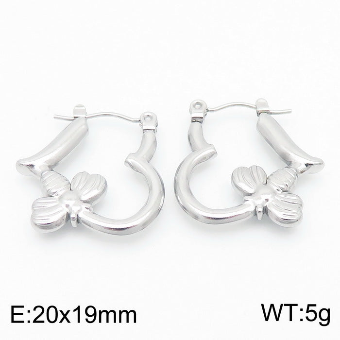 Heart & Butterfly Hoop Earrings