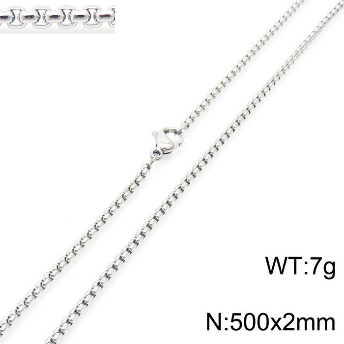 Classic Stainless Steel Pearl Chain Necklace Unisex Multi-Size Necklace Jewelry Pendant with Chain Spot Wholesale
