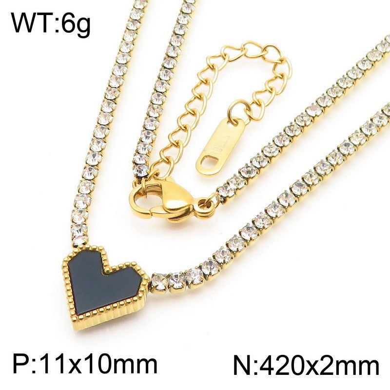 Cross-border stainless steel love bracelet necklace fashion titanium steel jewelry set versatile temperament high-end jewelry spot batch