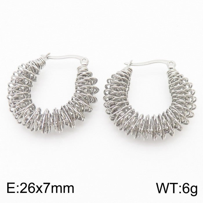Titanium Steel Irregular U-shaped Earrings