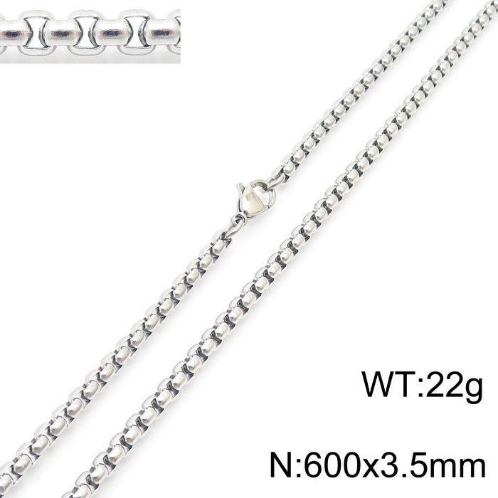 Classic Stainless Steel Pearl Chain Necklace Unisex Multi-Size Necklace Jewelry Pendant with Chain Spot Wholesale