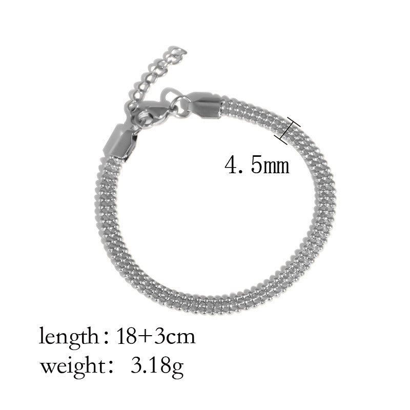 European and American ins high-end bracelet stainless steel 18k gold-plated versatile bracelet niche women's simple jewelry wholesale