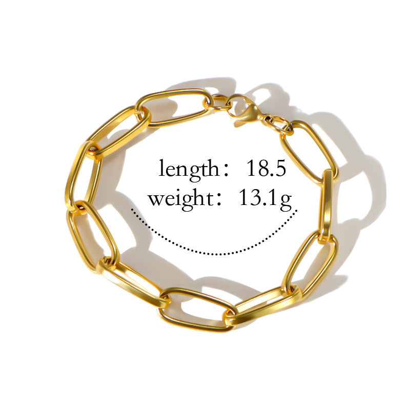 European and American ins high-end bracelet stainless steel 18k gold-plated versatile bracelet niche women's simple jewelry wholesale
