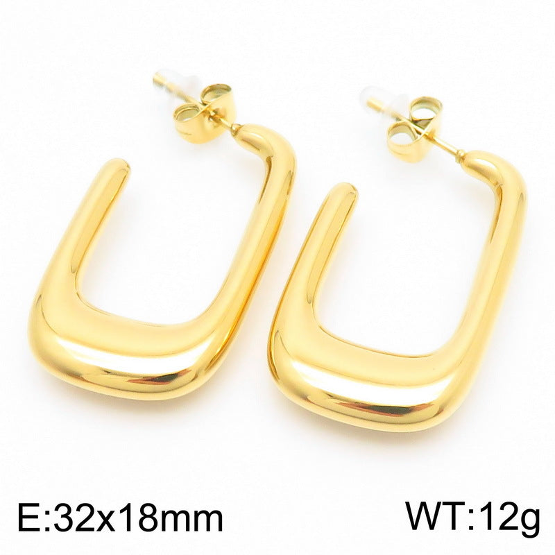 Chunky U-Hoop Earrings
