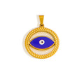 Cross-border stainless steel blue eye devil's eye gold single pendant DIY necklace jewelry 24k accessories wholesale
