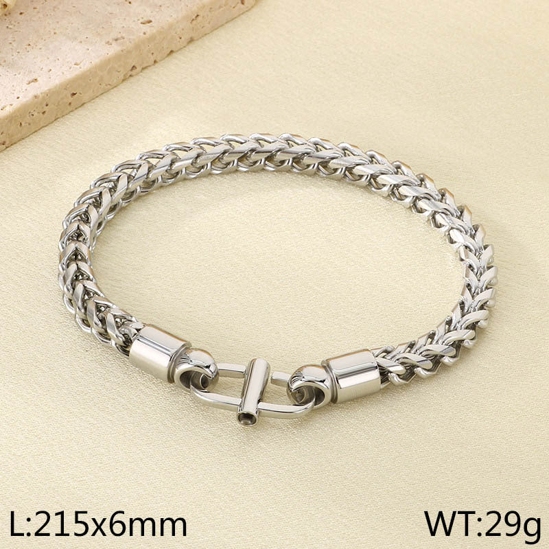 Simple trend personalized stainless steel keel chain Japanese buckle bracelet titanium steel unisex bracelet spot accessories