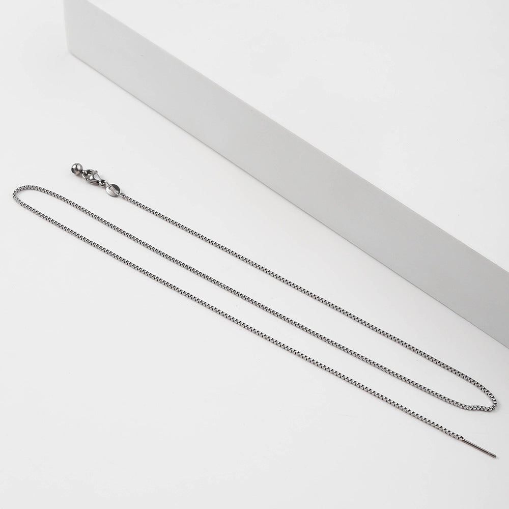 DIY jewelry chain, vacuum color-preserving gold-plated needle box chain, piercing bead chain, adjustable chain universal chain