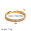 Cross-border explosion light luxury style full diamond zircon titanium steel bracelet women's versatile fashion temperament high-end stainless steel bracelet
