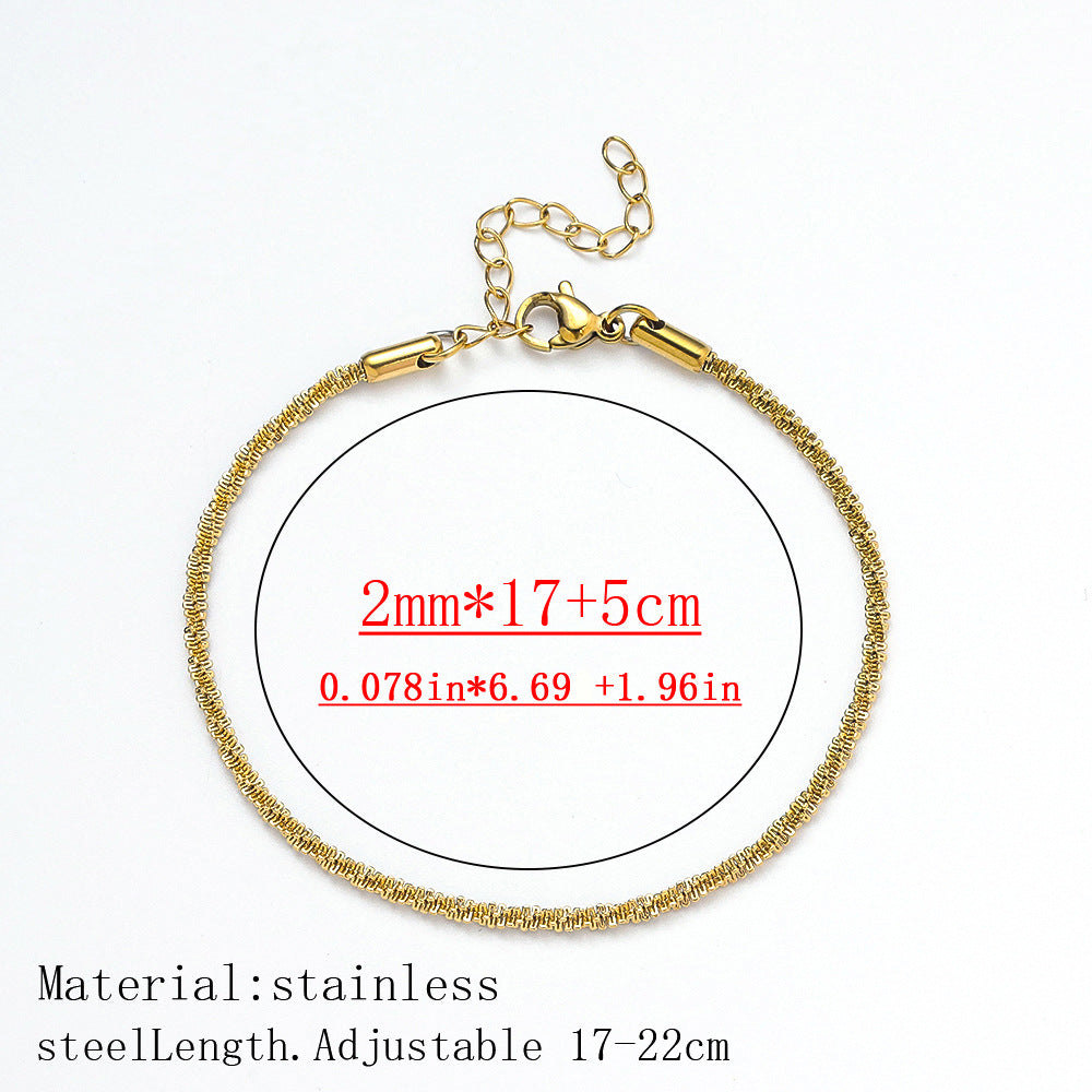 Cross-border women's fashion titanium steel bracelet European and American hot sale plated 18K real gold fashion versatile jewelry stainless steel bracelet