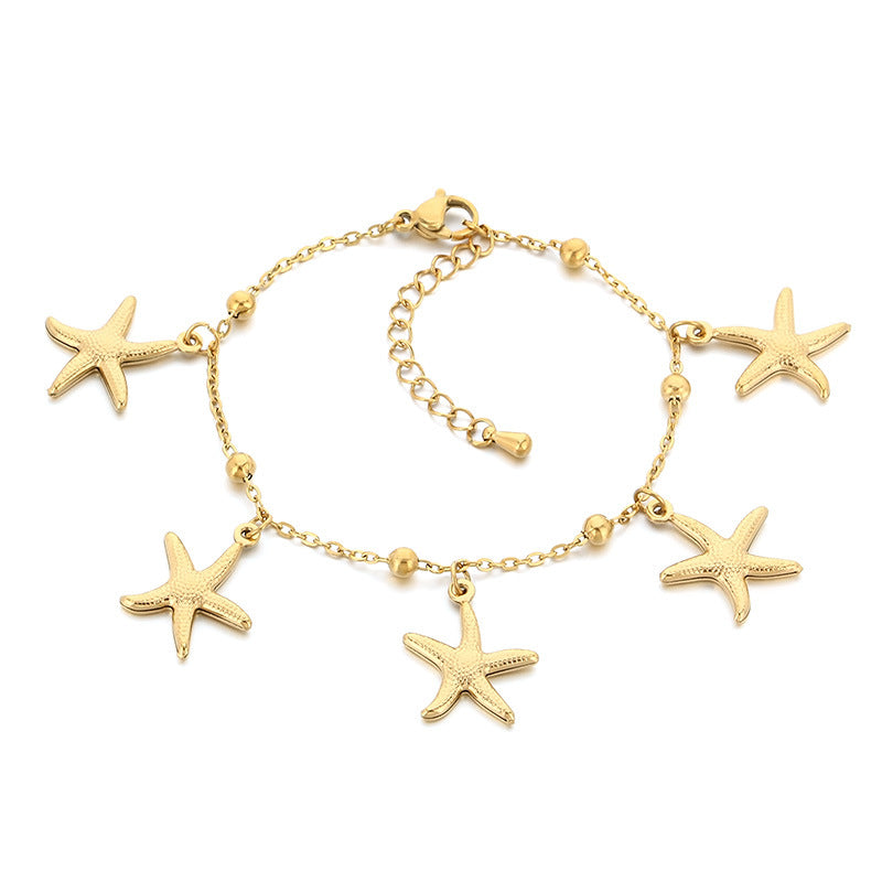 Gold Ocean Charm Bracelet