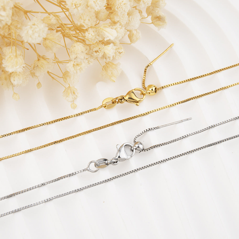DIY jewelry chain, vacuum color-preserving gold-plated needle box chain, piercing bead chain, adjustable chain universal chain