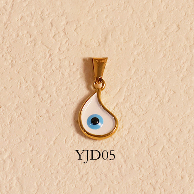 European and American blue eyes devil eye pendant necklace ethnic style vacation clavicle chain plated 24k gold vintage accessories for women