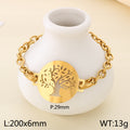 Cross-border new stainless steel hollow tree of life bracelet 18K gold stainless steel big tree bracelet high-end spot