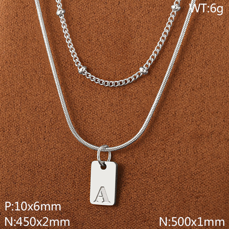 Gold Initial Tag Necklace