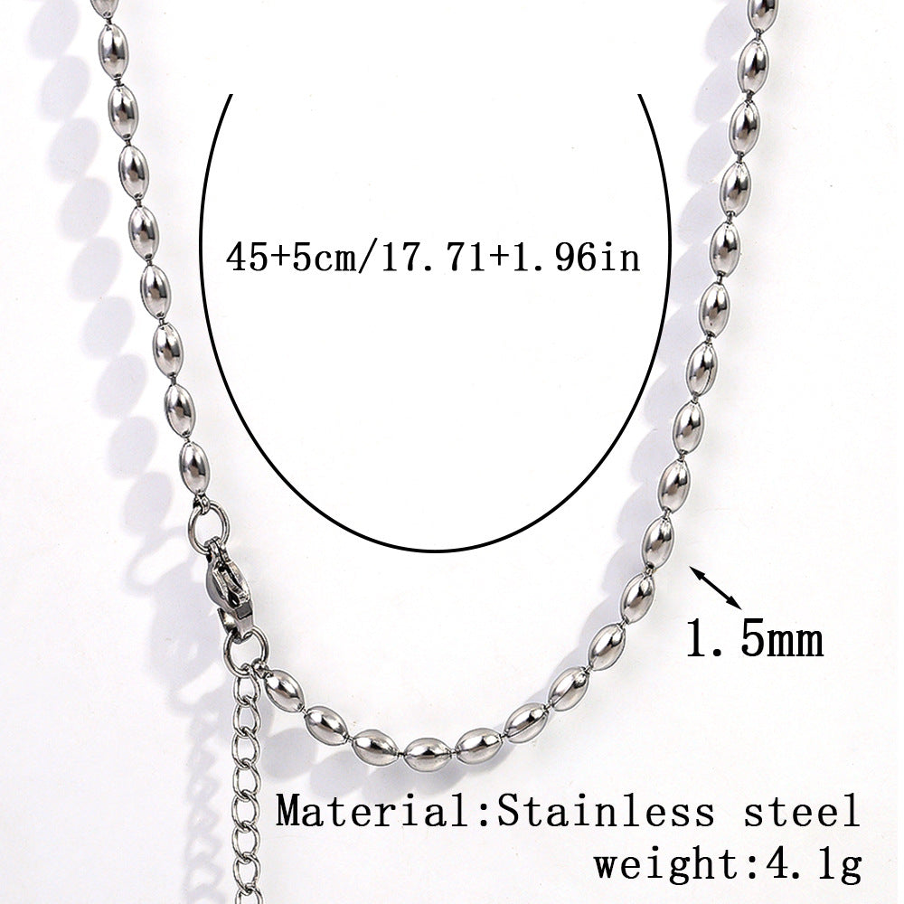 Cross-border women's stainless steel necklace, 18K real gold snake bone chain plain chain fashion collarbone chain versatile titanium steel necklace